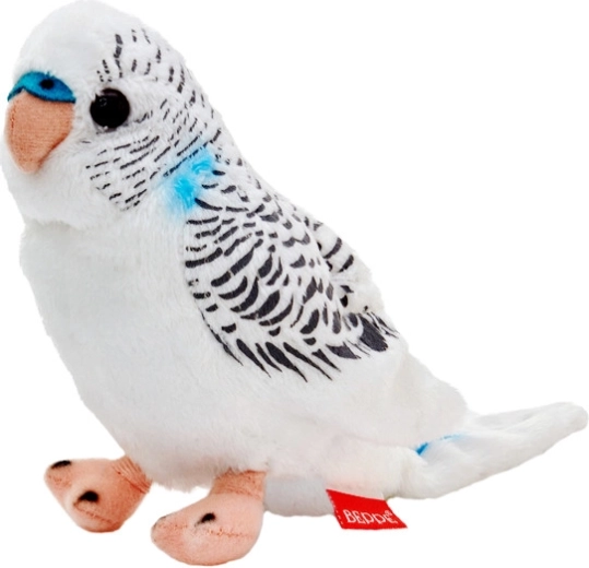 Weißer Wellensittich Plüsch 13 cm