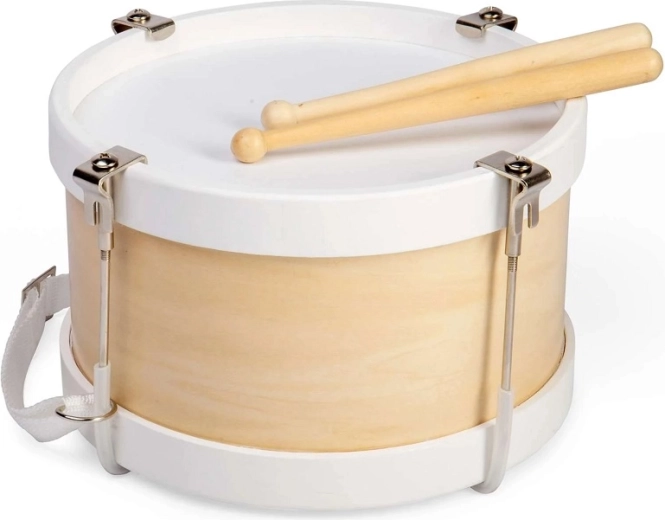 Holztrommel mit Trageriemen – natur