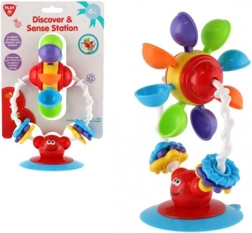 Wassermühle mit Saugnapf für die Badewanne, Rassel aus Kunststoff, 19 cm, auf Karte, ab 6 Monaten
