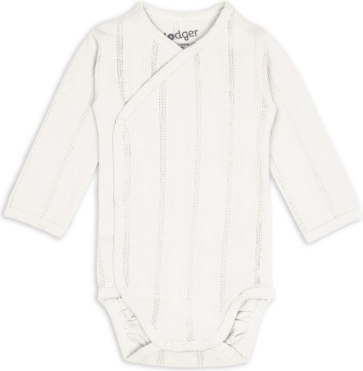 Lodger Baby-Body mit langen Ärmeln Pointelle cream Gr. 50