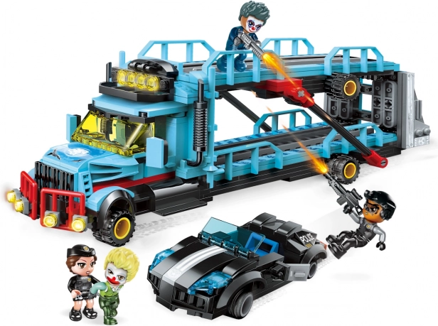 Qman Police Battle Force Lkw-Überfall Bausteinset