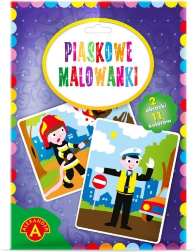 Sandmalerei Polizist und Feuerwehrmann – Kreativset ALEXANDER