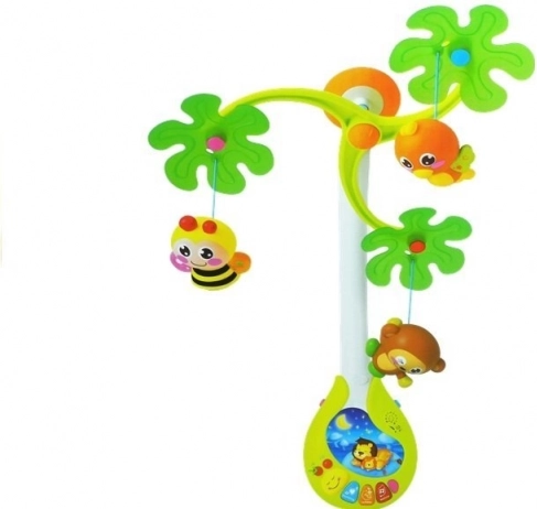 Musik-Mobile HOLA fürs Babybett mit Spieluhr und Rasseln