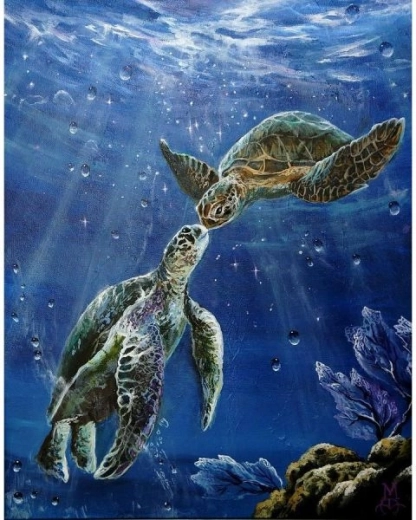 Diamantmalerei (Diamond Painting) Meeresschildkröten 30 × 40 cm