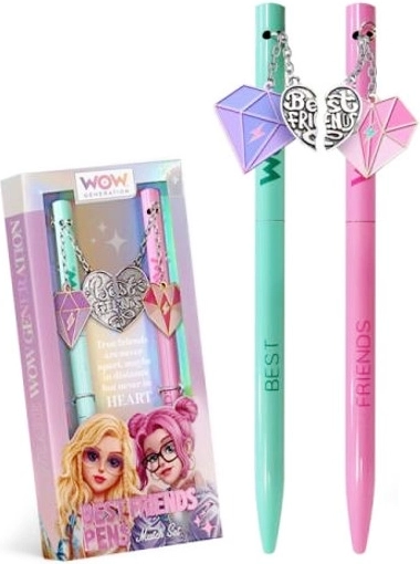 Set aus zwei Kugelschreibern für beste Freundinnen WOW GENERATION mit Herzanhängern