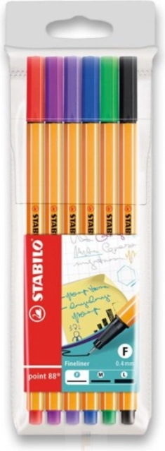 STABILO Fineliner-Set, 6 Stück, 0,4 mm