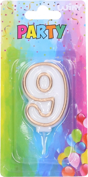 Partykerze Nr. 9 Gold