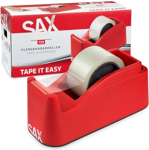 Tischabroller für Klebeband SAX Design 729, rot