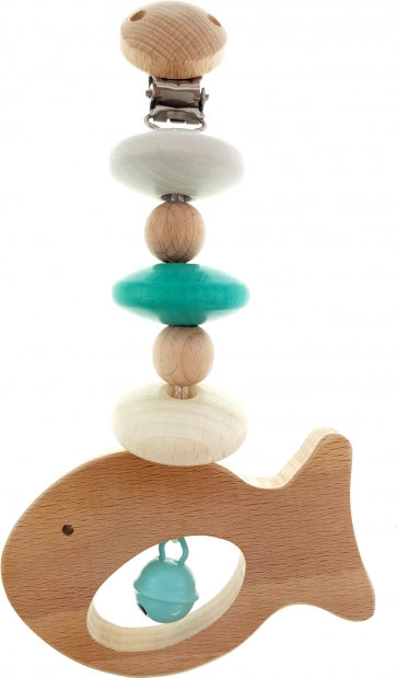 Kinderwagen-Clip Fisch Türkis