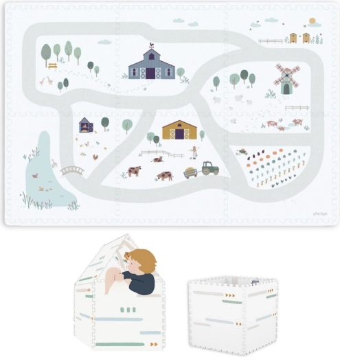 Play&Go EEVAA Tiloo Spielmatte und Aufbewahrungsbox 2-in-1 Farm