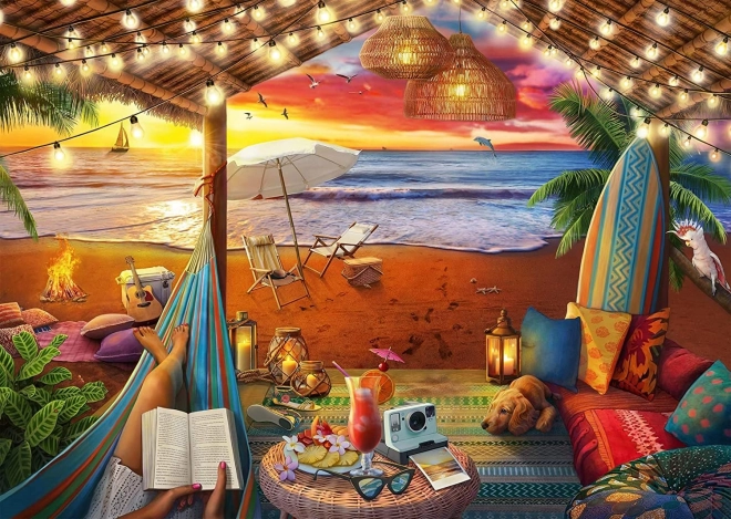 RAVENSBURGER Puzzle Traumorte: Strand-Cabana XXL 500 Teile