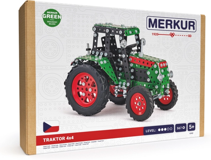Merkur Baukasten – Traktor 4x4 grün (567 Teile)