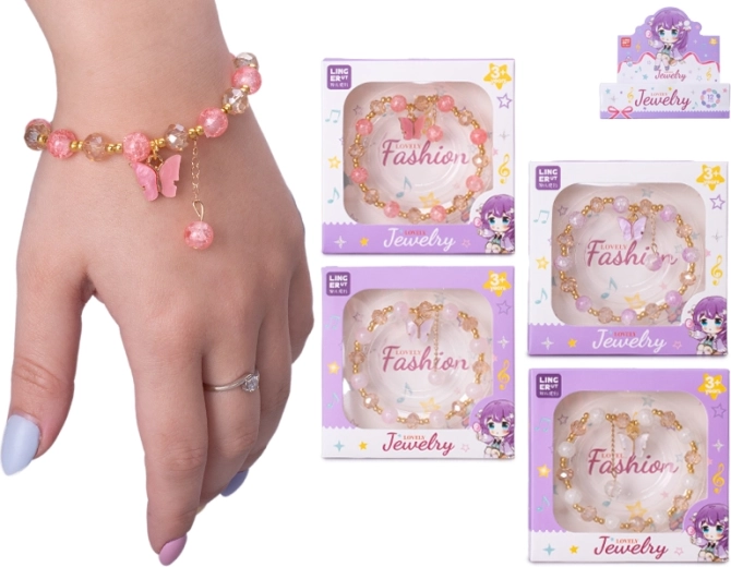Kinderarmband mit Schmetterlings-Medaillon in Geschenkbox