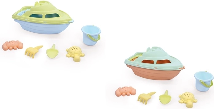 Dolu pastellfarbenes Kinderboot mit Sandspiel-Set