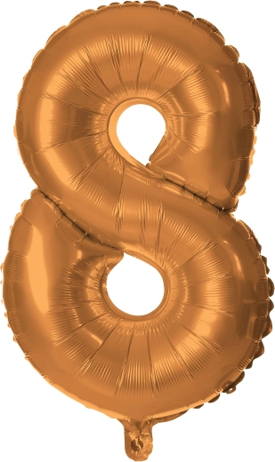 Folienballon Zahl 8 30 cm bronzefarben TORO