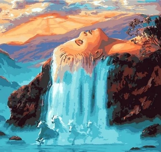 Norimpex Malen nach Zahlen Frau am Wasserfall 40 × 50 cm