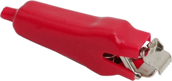 Krokodilklemme mit roter PVC-Isolierung
