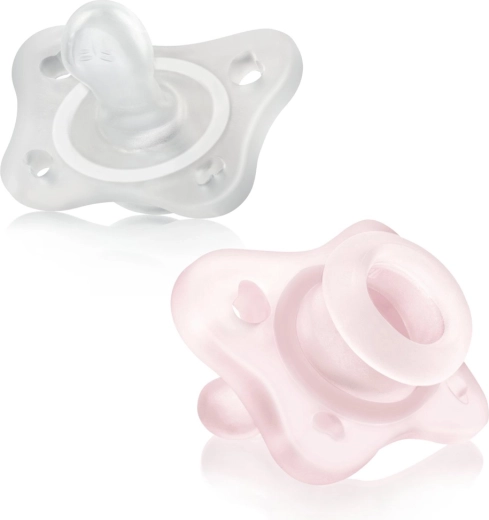 Chicco Physioforma Mini Soft Schnuller aus Vollsilikon 0–2 Monate für Mädchen, 2 Stück