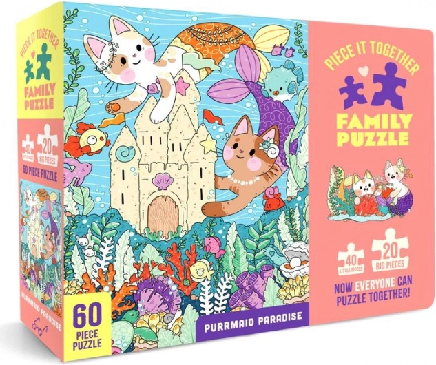 Familienpuzzle Purrmaid Paradise 60 Teile – Chronicle Books