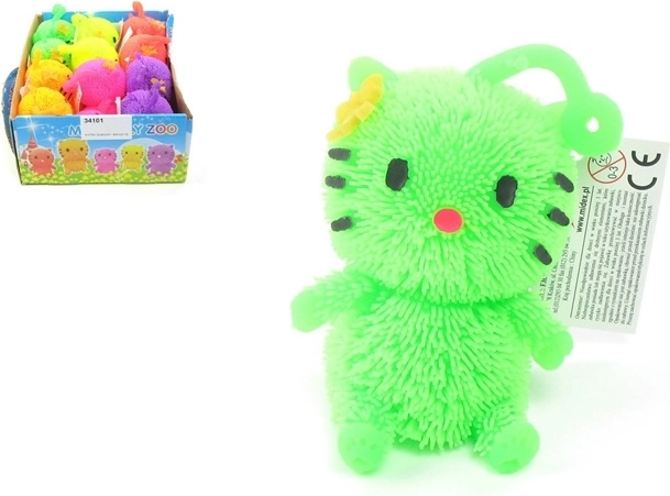 Gummikatze als Anti-Stress-Spielzeug in Neonfarben