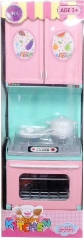 Kinderküche mit Backofen und Zubehör, Pastellfarben