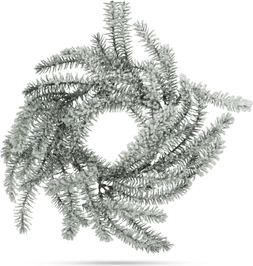 Weihnachtlicher verschneiter grüner Kranz 27 cm