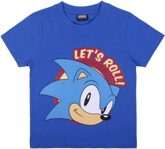 Blaues Baumwoll-T-Shirt Sonic