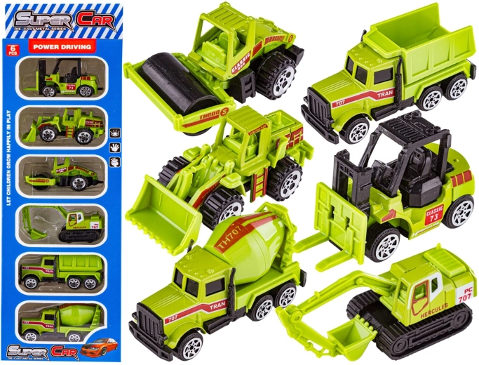 Metall-Baufahrzeuge – Set mit 6 Stück (1:64)
