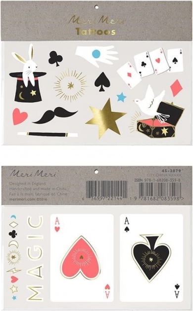Set abwaschbarer Tattoos Abrakadabra MERI MERI