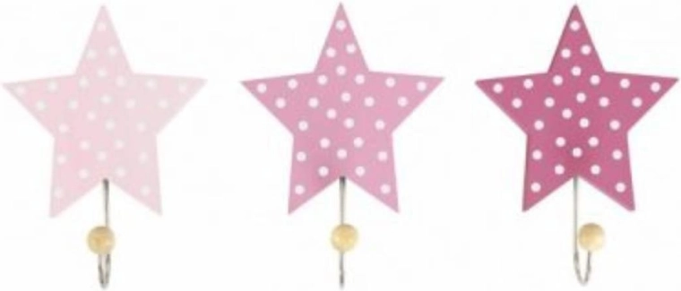 Jabadabado dekorative Wandhaken in Sternform, rosa (Set 3 Stk.)