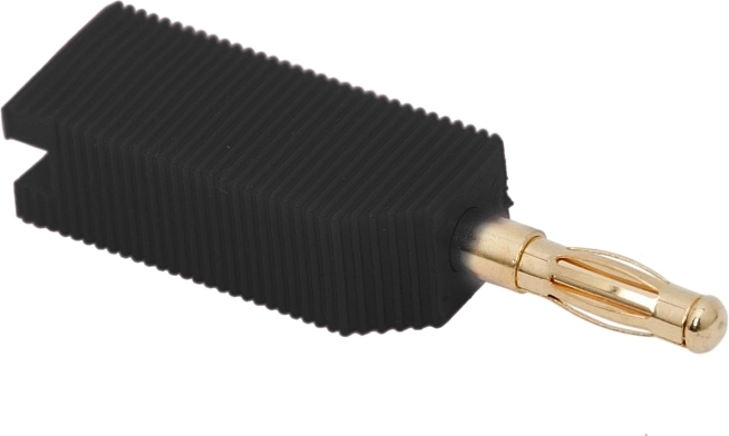 Vergoldeter Bananenstecker 4 mm, schwarz