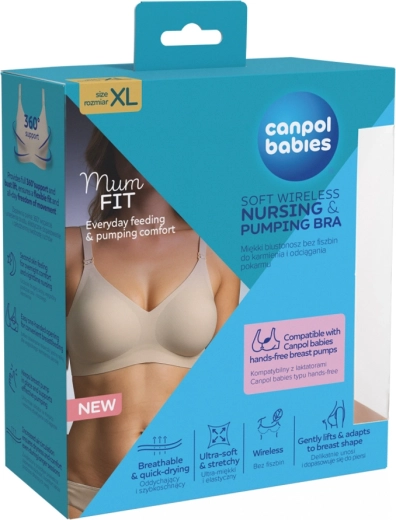 Canpol babies MumFIT atmungsaktiver Still- und Abpump-BH ohne Bügel, Größe XL