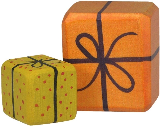 Holztiger Holzfigur zwei Geschenke – 1 Stück