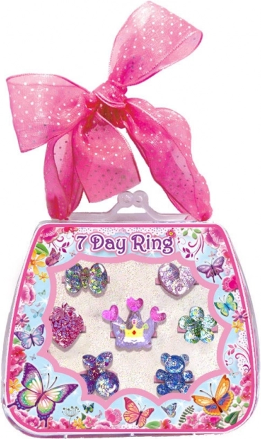 Set aus funkelnden Ringen für jeden Tag 7 Stk