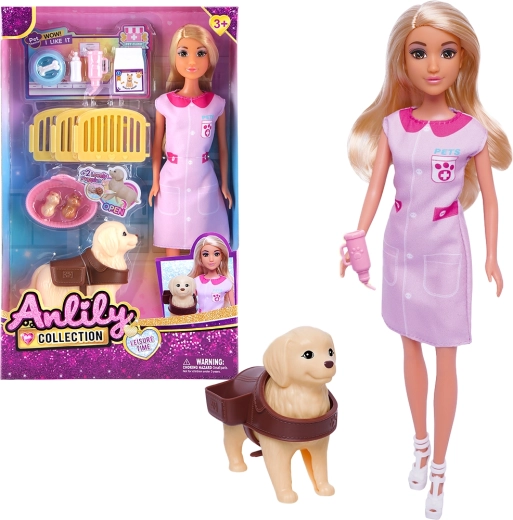 Tierärztin-Puppe mit Hündchen