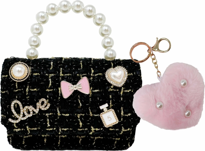 Mini-Handtasche mit Schlüsselanhänger in Herzform LOVE