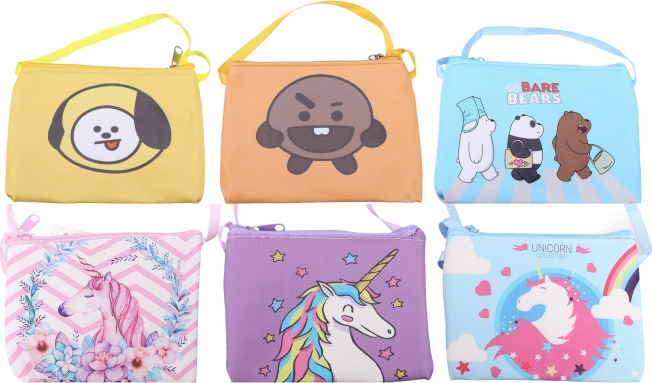 Kinder Stoffgeldbörse zum Umhängen, Farbmix