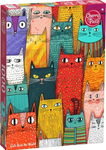 Puzzle Cherry Pazzi Katzen beherrschen die Welt, 1000 Teile