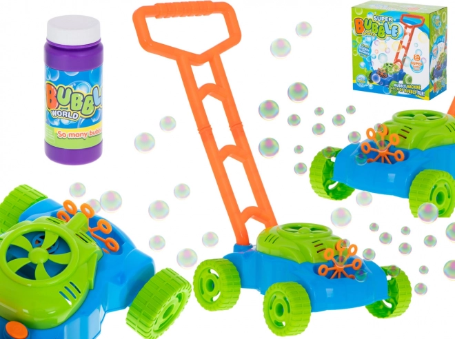 Seifenblasengenerator in Form eines Rasenmähers