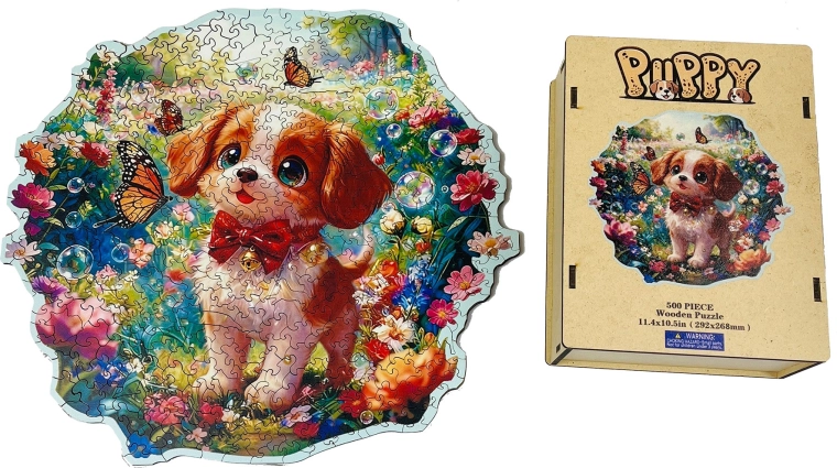 Holzpuzzle – verspieltes Welpchen