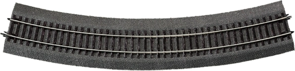 Roco Line gebogenes Gleis mit Unterbau