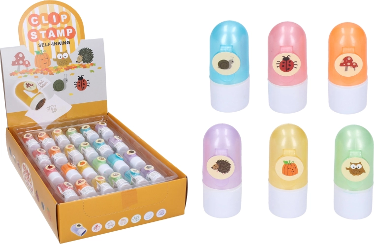 Selbstfärbestempel mit Clip – Mix aus Tieren und Motiven