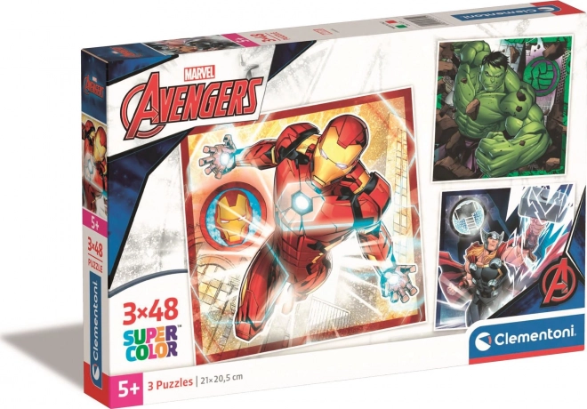Puzzle-Set 3×48 Teile MARVEL AVENGERS CLEMENTONI