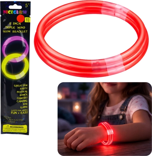 Dreifach fluoreszierendes Leuchtarmband Glow Stick 20 cm