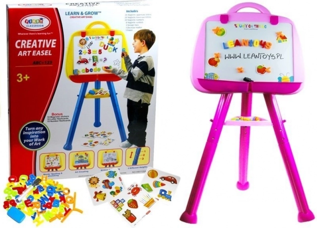 Rosa magnetische Kindertafel LeanToys