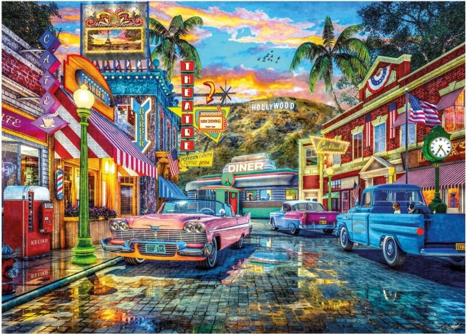 Puzzle HOLLYWOOD – Retro-Straße, 3000 Teile