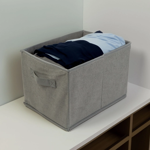 Textil-Aufbewahrungsbox 32 × 22 × 22 cm, grau