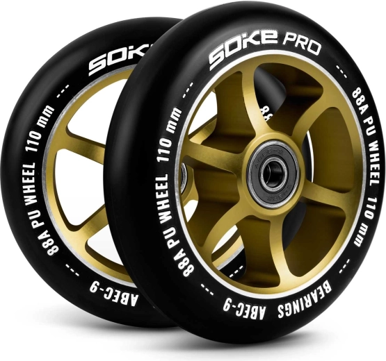 110-mm-Rollen für Scooter gold (2 Stk.) SOKE