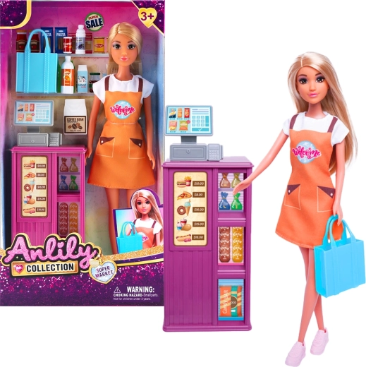 Puppe mit Eisdielen-Stand