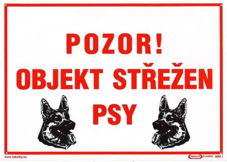Warnschild Achtung! Objekt wird von Hunden bewacht A4 Kunststoff